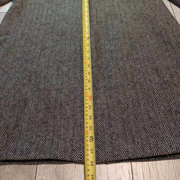 Banana Republic Herringbone Wool Blend Coat | Real Fur Collar | Women's Size XL - Picture 13 of 14